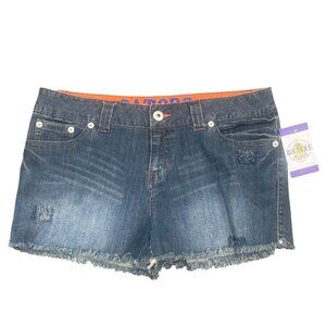 Gators College Classics Womens 13 Denim Shorts Frayed Hem Embroidered Patch